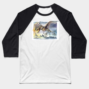 Skeletal Dragon Baseball T-Shirt